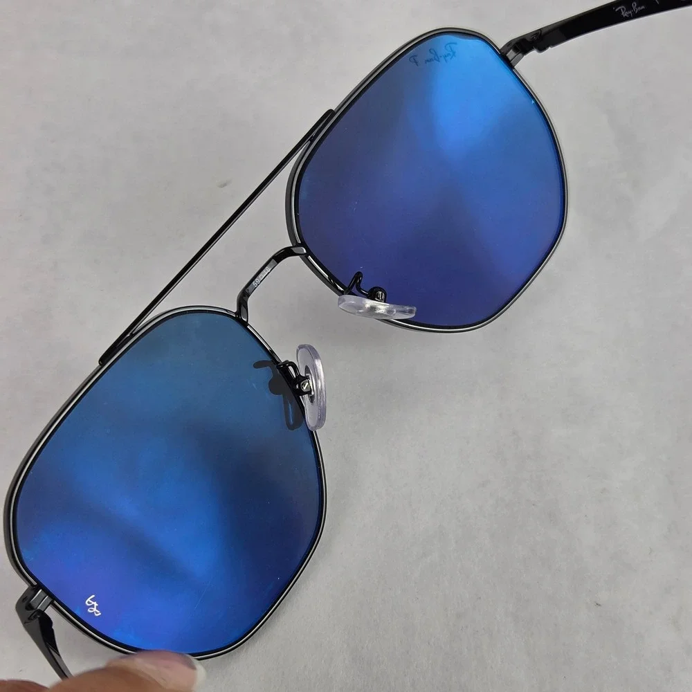 Ray-Ban RB3724D Black Polarized Aviator Sunglasses 59-18 Unisex Large Frame